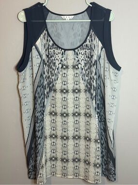 CAbi Printed Sleeveless Blouse
